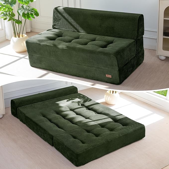 MAXYOYO 8" Folding Sofa Bed, Fold Out Chair Bed Sleeper Chair, Convertible by MAXYOYO