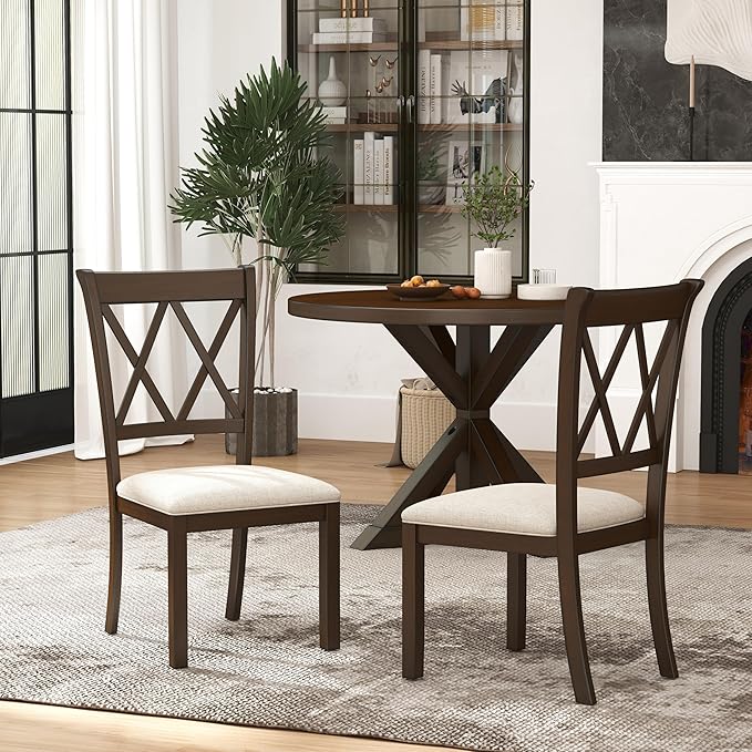 Roundhill Furniture Windvale Fabric Upholstered Dining Chair - Image 4
