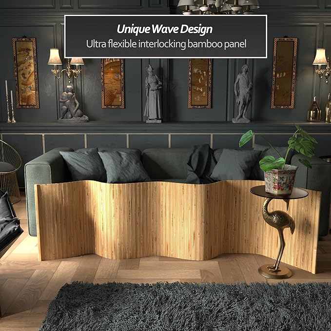 2 ft. Tall Reversible Bamboo Wave Screen - Image 2