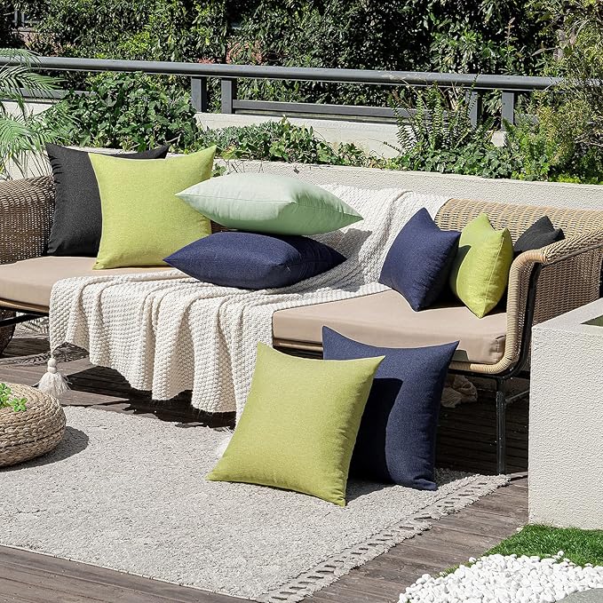 MIULEE Pack of 2 Decorative Outdoor Solid Waterproof Throw Pillow Covers Euro - Image 7