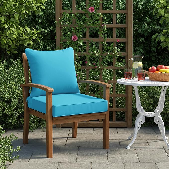 Summsun Outdoor Backrest and Deep Seat Cushion Set, Waterproof Fade Resistant - Image 2
