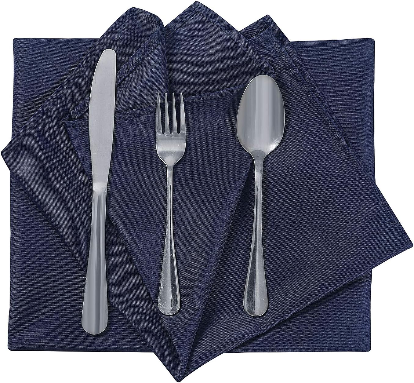 Cloth Napkins 20x20 inch Washable Polyester Dinner Napkins Soft Table Napkins for Wedding Party Dining Banquet(Navy,100PCS)