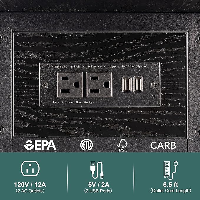 Yoobure End Table with Charging Station, Flip Top Side Table with USB Ports and - Image 7