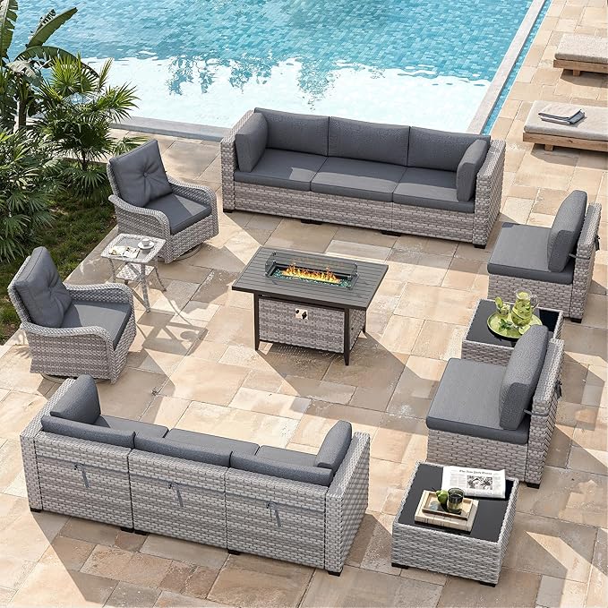 10-Seat Outdoor Wicker Patio Furniture Set - Image 2