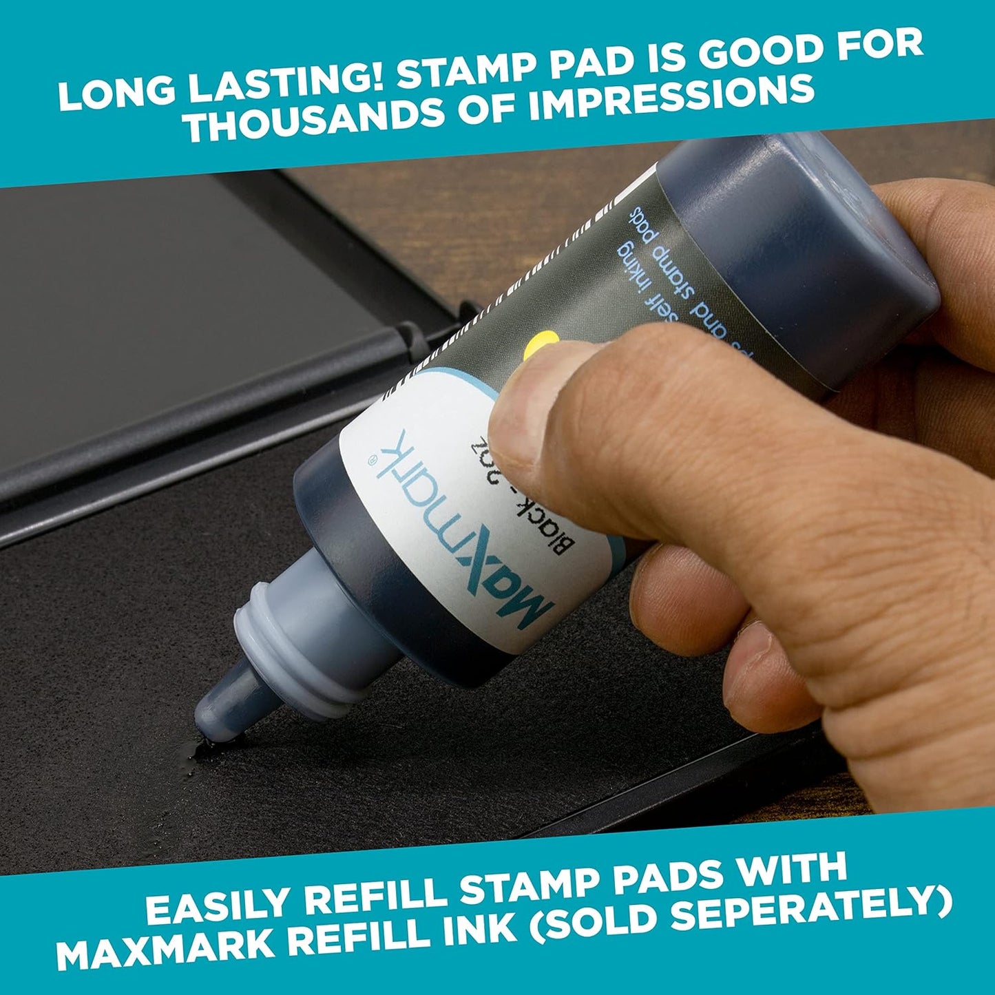 MaxMark Large Premium Olive Green Ink Stamp Pad - 3.5" x 6.25" - Quality Felt Pad