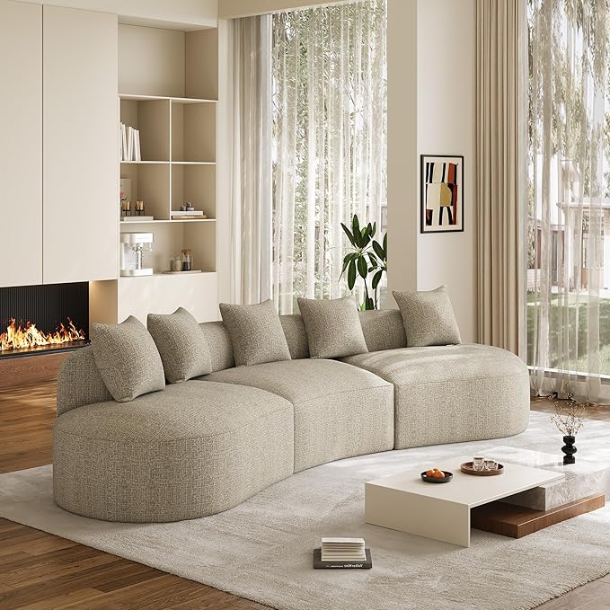 134" Oversized Sectional Sofa for Living Room, Modern Luxury Plush Chenille - Image 9
