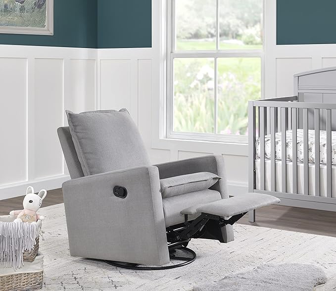 Oxford Baby Uptown Upholstered Swivel Glider and Recliner Nursery Chair - Image 10
