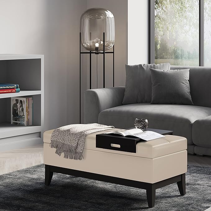 SIMPLIHOME Oregon Storage Ottoman Bench - Image 2