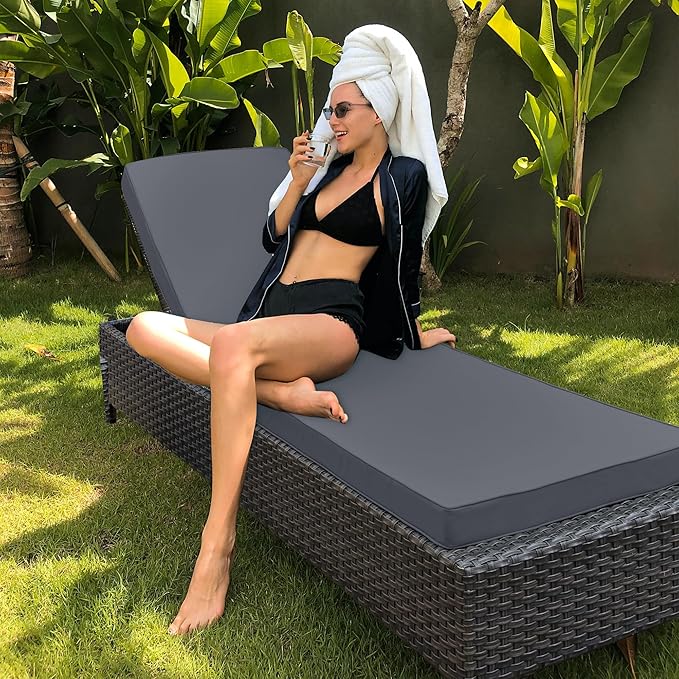 Chaise Lounge Cushion for Outdoor Furniture, Waterproof Fade and Tear Resistant - Image 7