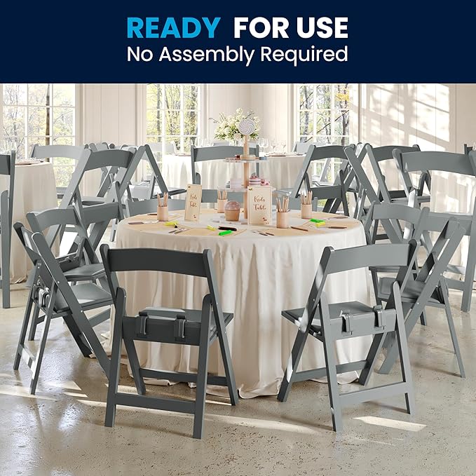 Flash Furniture Hercules Set of 2 Kids Gray Resin Folding Chairs - Image 9