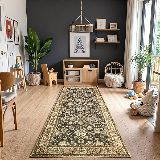 Washable Runner Rug, 2x6Ft Floral Runners - Image 7