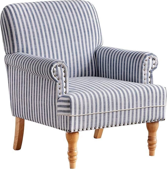 HUIMO Linen Fabric Accent Chair, Mid-Century Modern Armchair - Image 7