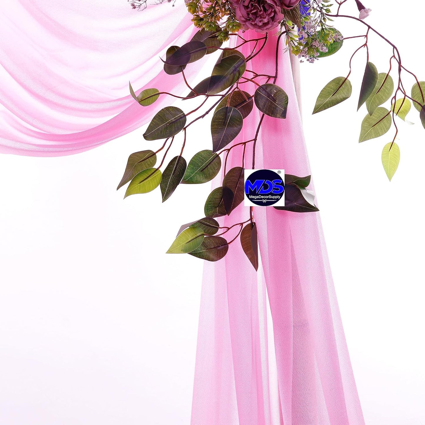 MDS Halloween Chiffon Draping Fabric - 1 Panel, 30" Wide x 100ft Long - Sheer Spooky Arbor & Canopy Drapery for Haunted House Backdrops, Party Ceilings, DIY Costumes & Themed Events - Bubblegum Pink