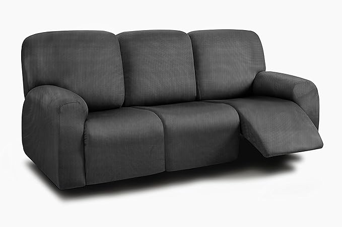 ULTICOR 8-Pieces Recliner Sofa Covers, Yarn Dyed Stretch Reclining Couch Covers by ULTICOR