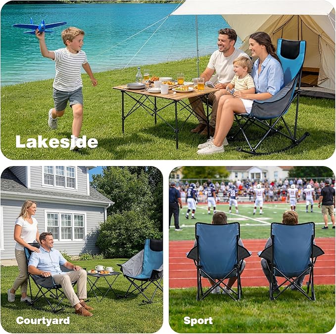 SUNNYFEEL Oversized Rocking Camping Chair, Fully Padded Patio Chair - Image 7