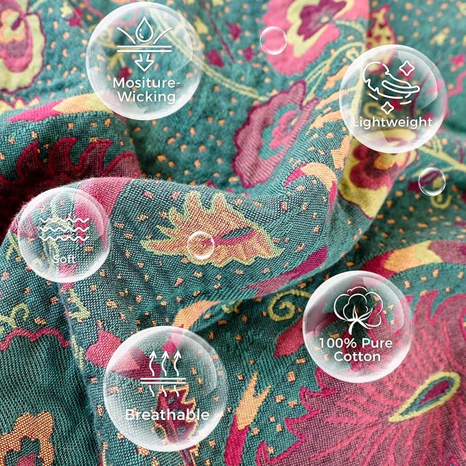LUTBM Boho Throw Blanket for Bed 100% Cotton Soft Quilt Home Livingroom Decor - Image 7