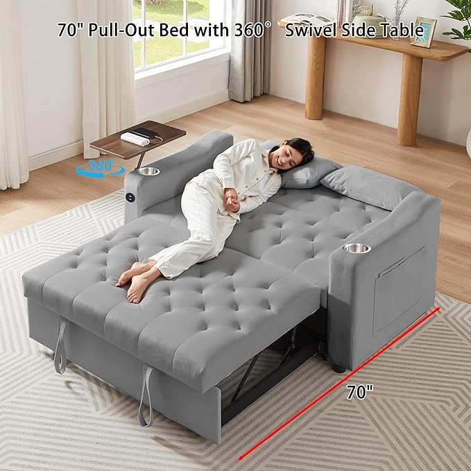 Auvsoce 53'' Convertible Sleeper Sofa Bed - Image 2