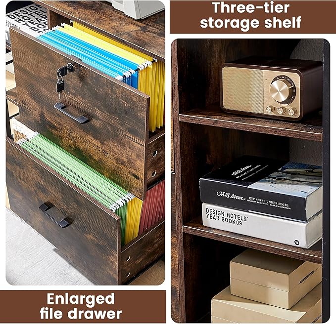 45" File Cabinet for Home Office, Mobile Office Storage Cabinet - Image 3