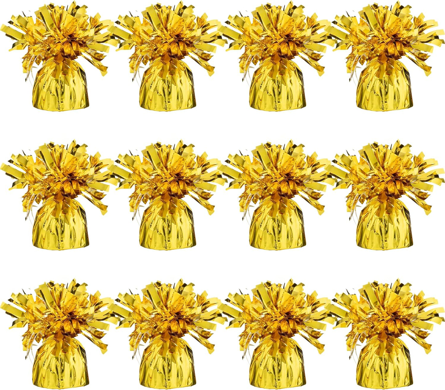 Gold Balloon Weights, Heavy Balloon Weight Pack of 12 Metallic Foil Weights for Balloons, Birthday Party & Wedding Table Centerpiece Ballon Weight, 4.8’’ DIY Ballon Weights for Helium Balloons