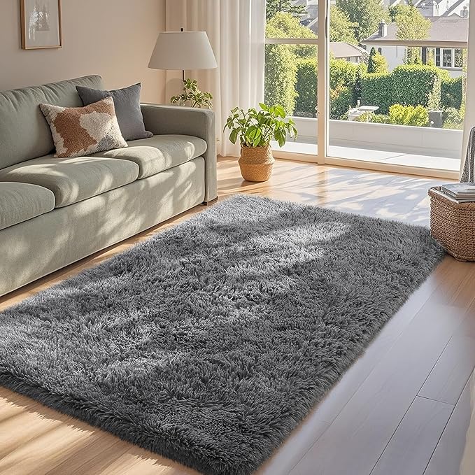 Ophanie 3x5 Rug, Bedside Preppy Dorm Area Rug, College Essentials Non Slip Grey - Image 6
