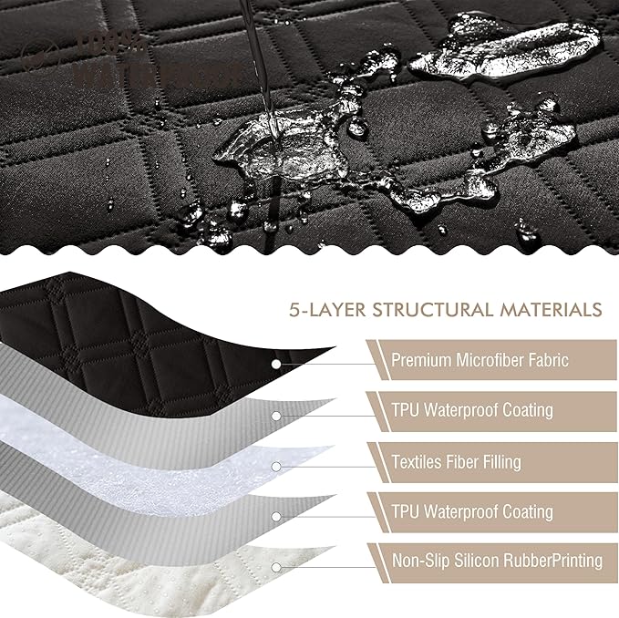 Genina Waterproof Couch Cover, Washable Anti-Slip 86.6 inch Sofa Covers - Image 5