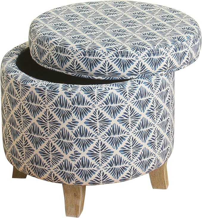 Homepop Home Decor | Upholstered Round Storage Ottoman | Ottoman by HomePop