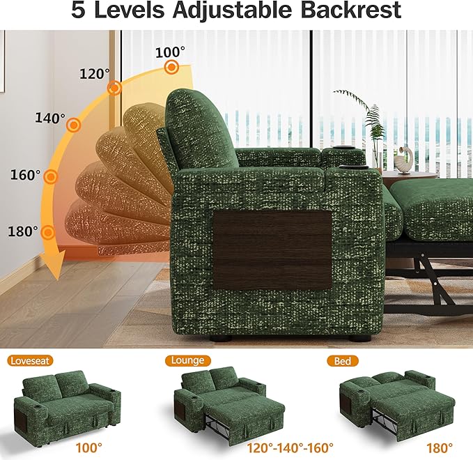 Vipbear 65" Loveseat Sleeper Sofa - Image 4