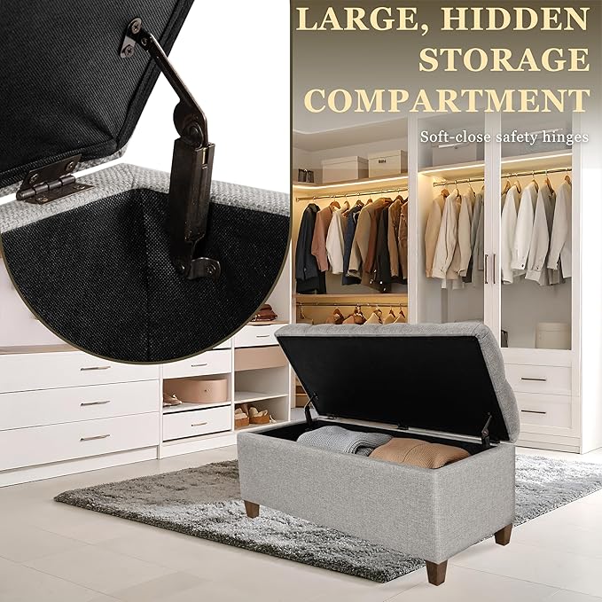 Homepop Home Decor Tufted Ainsley Button Storage Ottoman Bench - Image 6