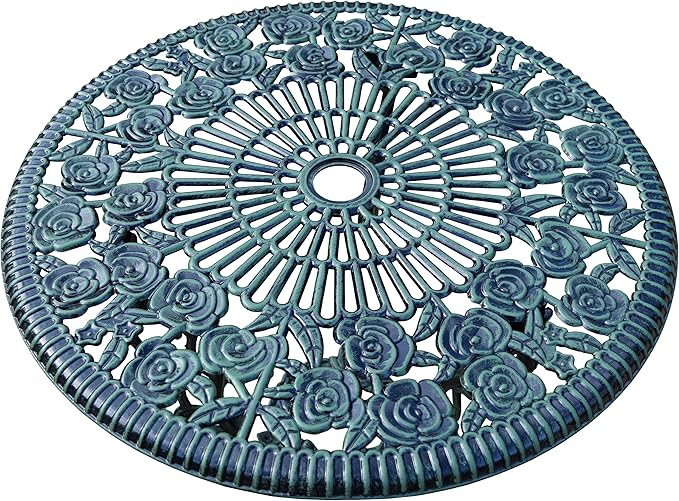 Oakland Living Cast Aluminum Conversation Set Metal Antique Green 3 Piece Patio - Image 4