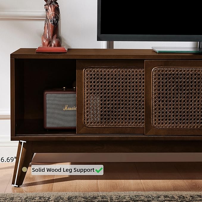 LKTART Boho Mid Century TV Stand, Media Console - Image 5