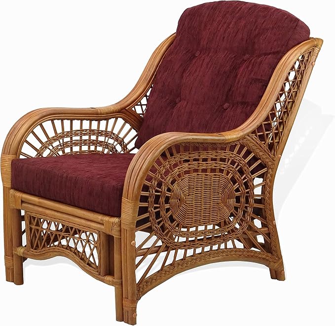 Malibu Lounge Living Accent Armchair Natural Rattan Wicker Handmade Design - Image 5