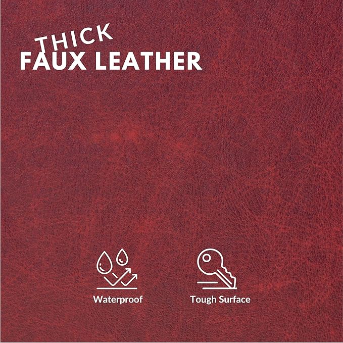 Faux Leather Fabric, Thick Durable Synthetic Repholstery Leather Vinyl - Image 2