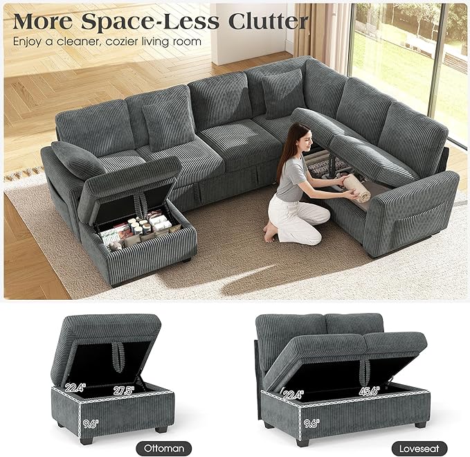 Ihanherry 7-Seater Large Sectional Sofa Bed - Image 5
