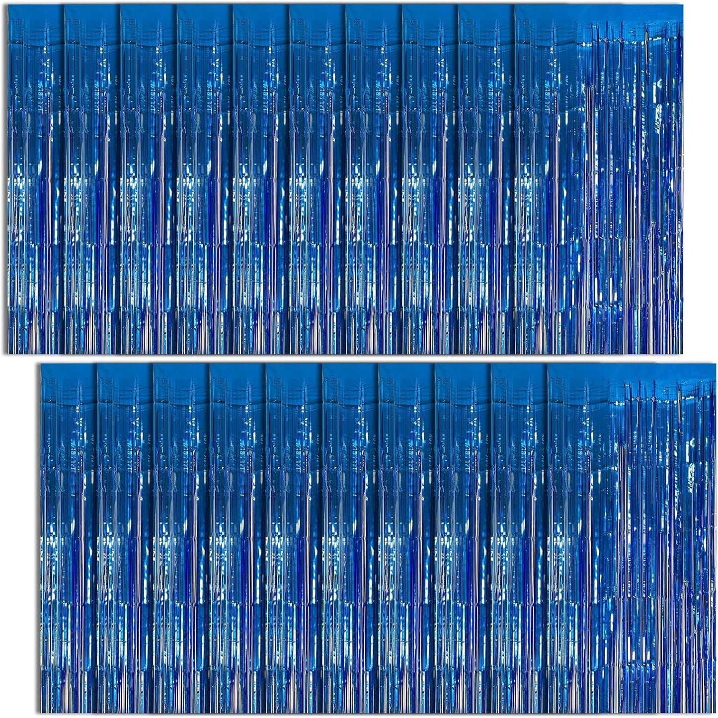 20 Pack Foil Curtain Backdrop Blue Metallic Tinsel Foil Fringe Curtains Photo Booth Props for Birthday Wedding Engagement Baby Shower Bachelorette Christmas Holiday Celebration Party Decorations