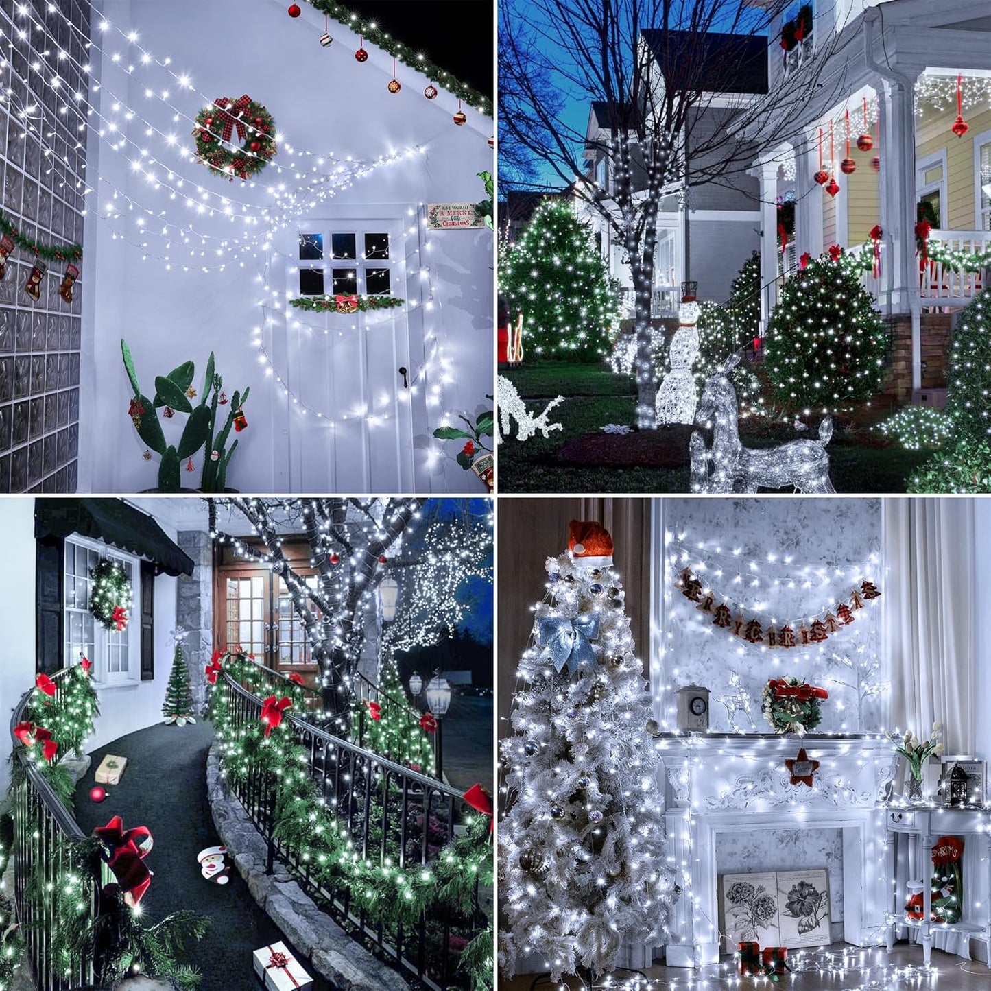 1000 LED 328 FT Christmas Light Outdoor, 8 Lighting Modes White String Lights with Remote, Christmas Lights for Outside Classroom Wedding Party Decor