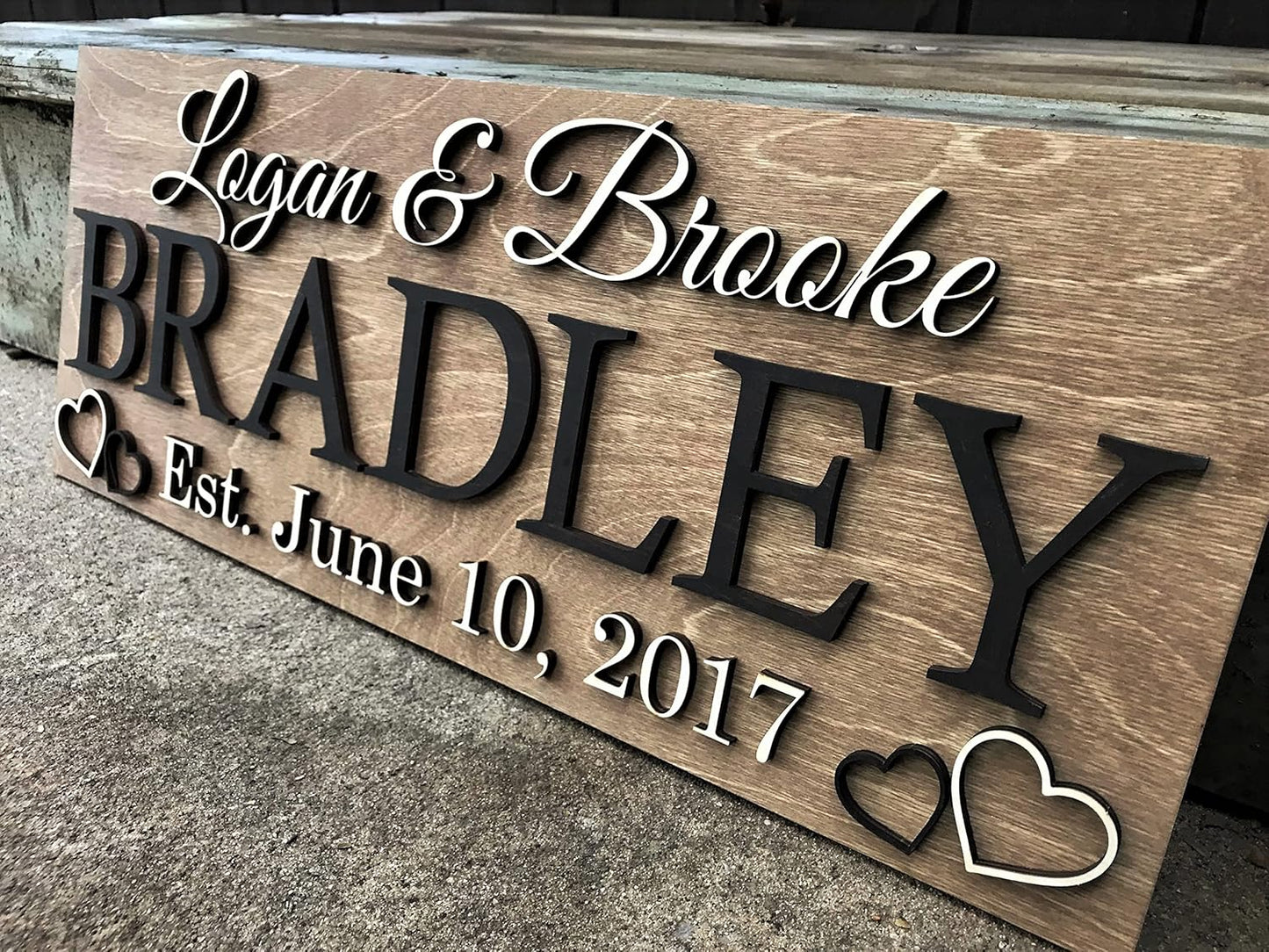 Personalized Wedding Gift – Custom Wood Last Name Established Sign, Family Name Sign, Wooden Sign, Couples Gift, 5 Year Anniversary