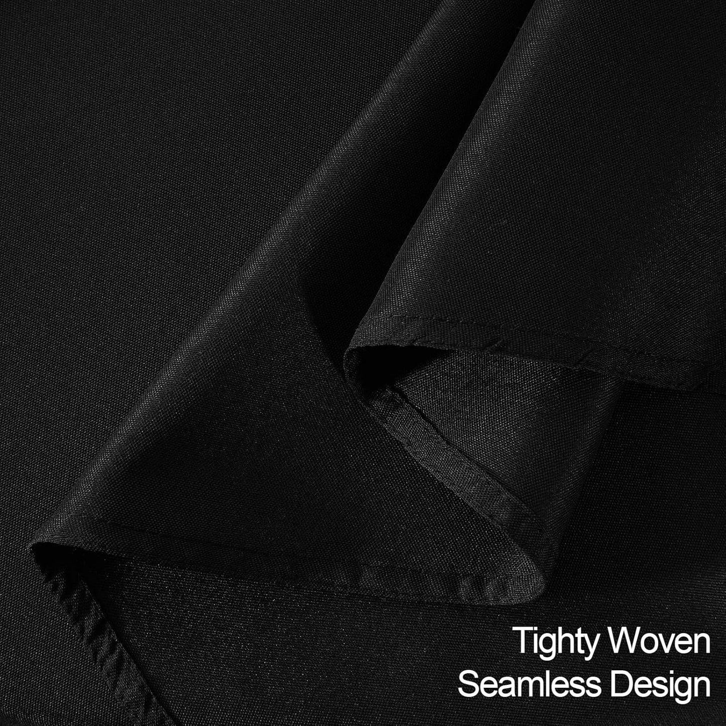 EMART Round Tablecloth Black (6 Pack) 120 inch Circular Polyester Table Cover for Wedding Decor, Birthday Party, Banquet and Formal Events