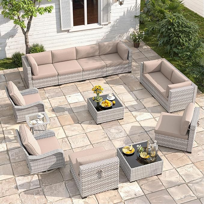 10-Seat Modern Patio Furniture Set by MASIONBACKYARDS