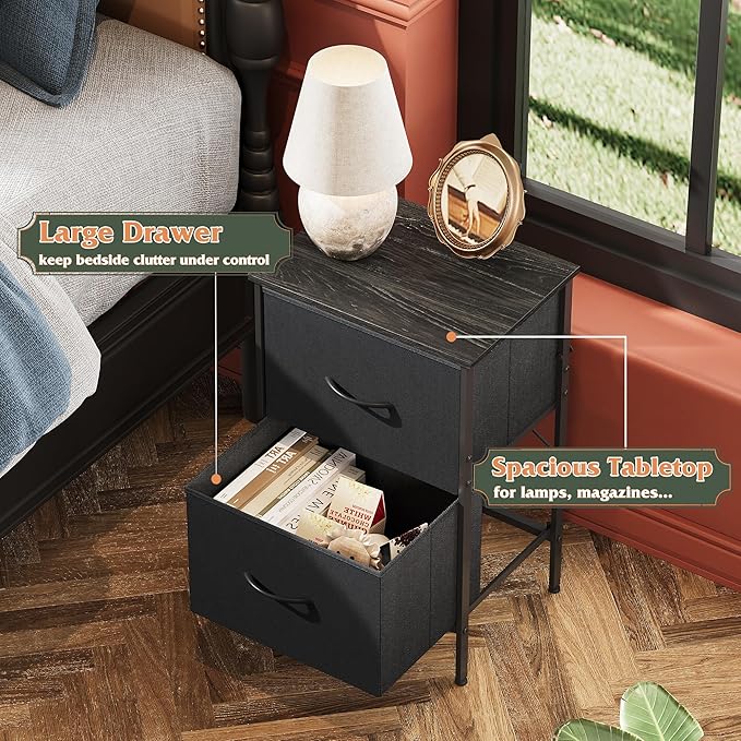 WLIVE Nightstand Set of 2, 2 Drawer Dresser - Image 5
