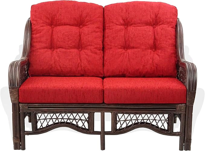Malibu Lounge Loveseat Sofa Natural Rattan Wicker Handmade Design - Image 3