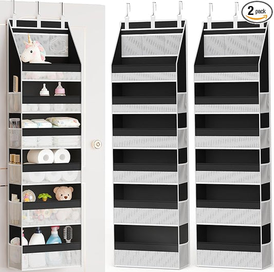 Criusia 2 Pack Over the Door Organizer, Heavy-Duty 6-Shelf Hanging Storage by Criusia