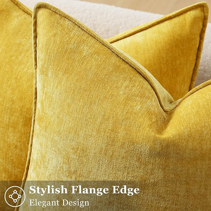 decorUhome Summer Couch Euro Sham Throw Pillow Covers 24x24 Set of 2, - Image 2