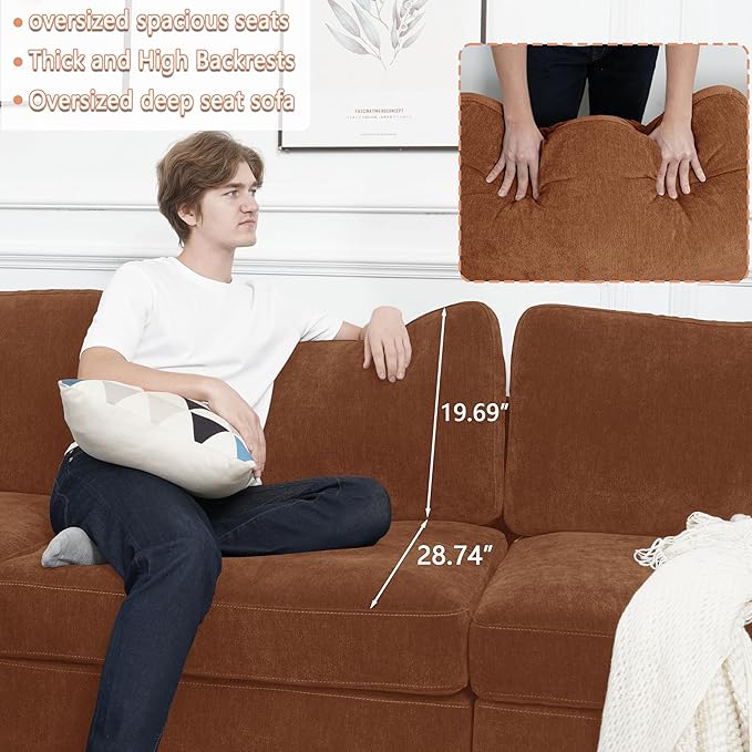 EASE MOOSE Oversized Sectional Modular Sofa, Chenille Large u Shape Sectional - Image 7