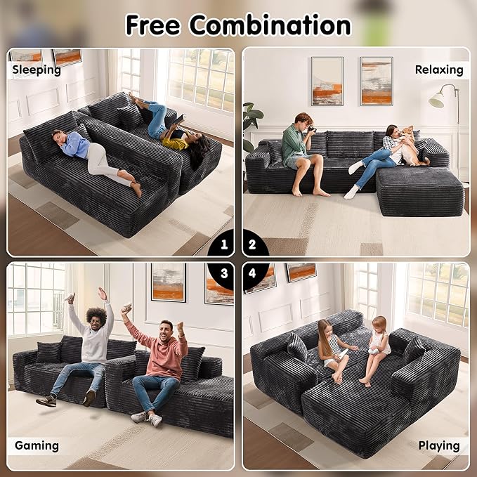 ovios 104" Cloud Boneless Couch - Image 6