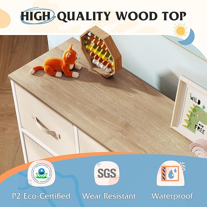 WLIVE Dresser for Bedroom with 8 Drawers, Wide Fabric Dresser for Storage and - Image 6