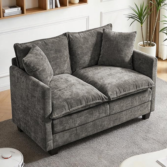 Loveseat Sofa, Comfy Chenille Small Couch by Unknown