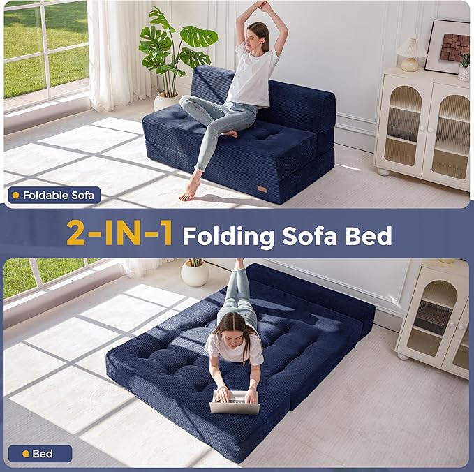 MAXYOYO 8" Folding Sofa Bed, Fold Out Chair Bed Sleeper Chair, Convertible - Image 4