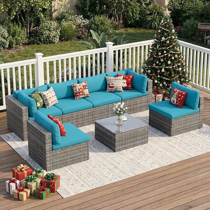 Wisteria Lane 7 Pieces Outdoor Patio Furniture Set, Wicker Outdoor Patio by WisteriaLane