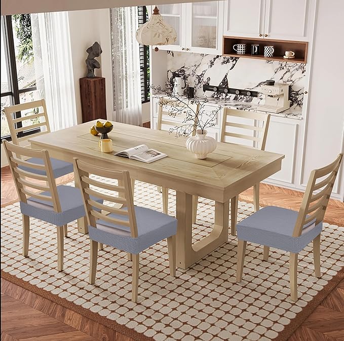 Smiry Waterproof Seat Covers for Dining Room Chairs Set of 10, Stretch Jacquard - Image 8