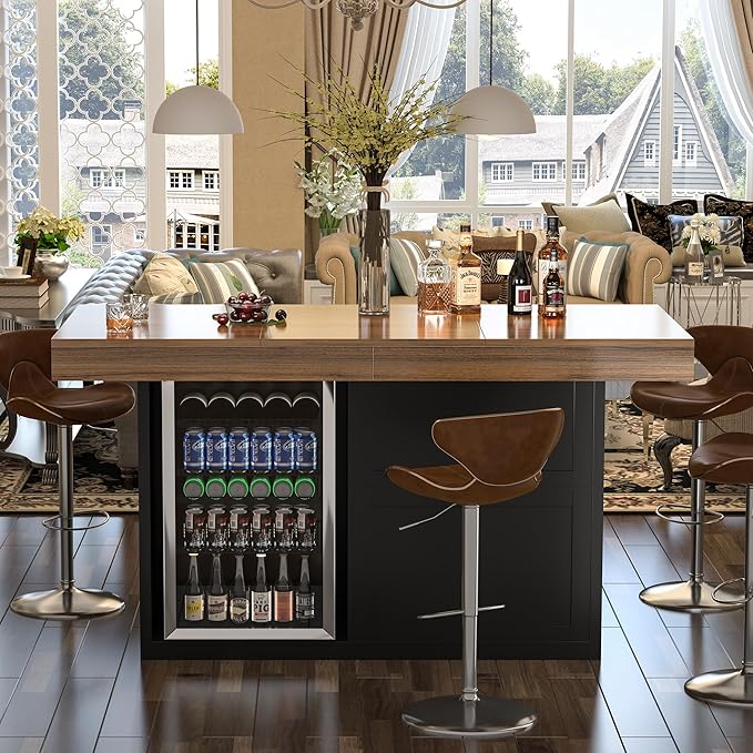 GDLF Bar Height Table with Fridge Space, 41.1" H Counter Height Pub Tall Dining - Image 7